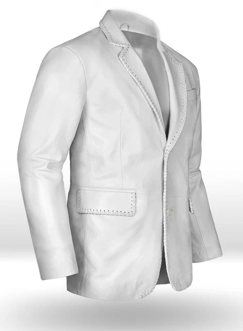 (image for) White Medieval Leather Blazer